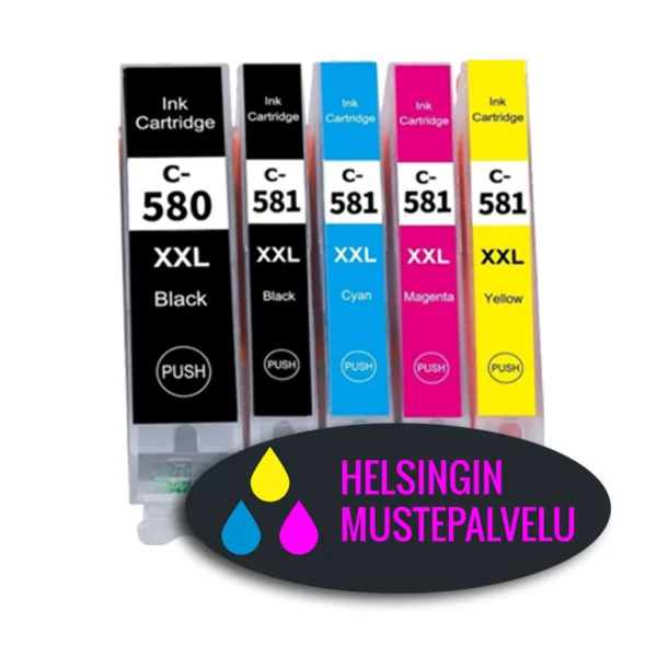 Multipakkaus viisi kasettia Canon  CLI-580XXL-CLI-581XXL