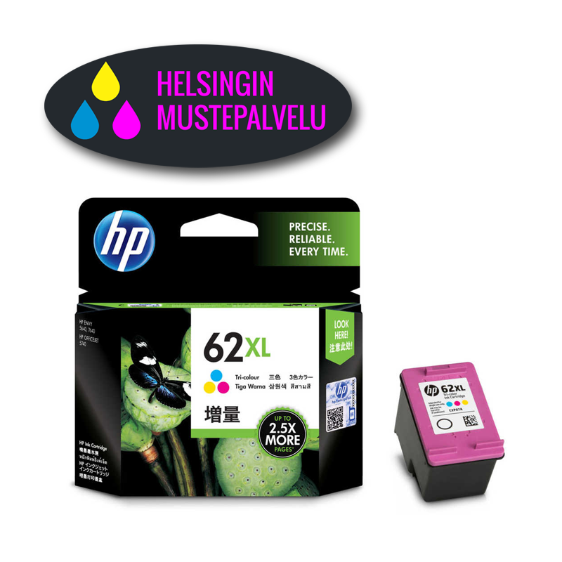 HP 62XL Color mustekasetti 3 väriä | Helsingin Mustepalvelu